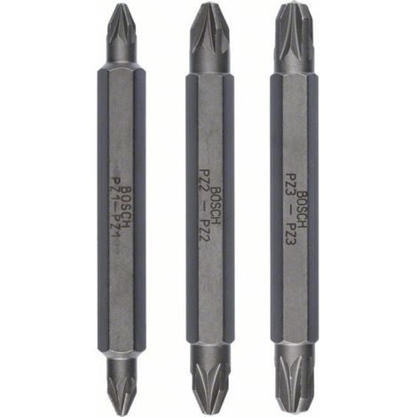 Bosch Doppelklingenbit-Set 3-teilig PZ1 PZ1 PZ2 PZ2 PZ3 PZ3 60 mm (1/4)