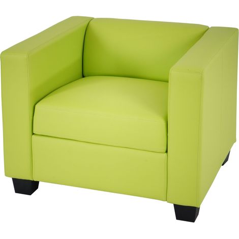 [NON UTILIZZATO] Poltrona sofa lounge moderno elegante serie Lille M65 75x86x70cm ecopelle verde (1/4)