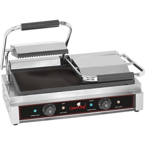 Grill de contact lisse-rainurée double - Caterchef star