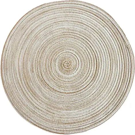 Sets de Table Ronds Lot de 6 Tapis de Table Lavables Résistants à la Chaleur (Beige 36cm) (1/4)