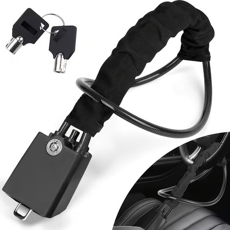Antivol de volant de voiture de pointe, résistant au perçage et au sciage, antivol universel pour voiture, comprend 2 clés. (1/5)