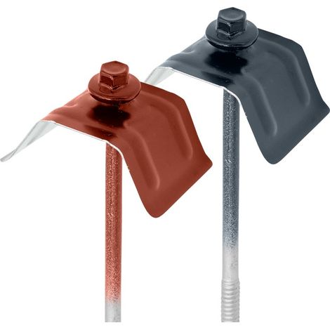 Faynot – Kits de fixation sommet d'onde pour tôle – 50 vis tête inox 6.3mm – Acier laqué – Pour bois dur – RAL 8012 rouge tuile (1/5)