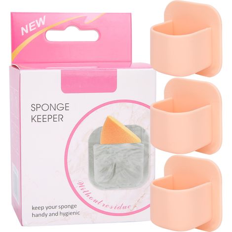 Support Éponge Maquillage Silicone Autoadhésif Pour Salle De Bain Et Miroir Lot De 3 (1/5)