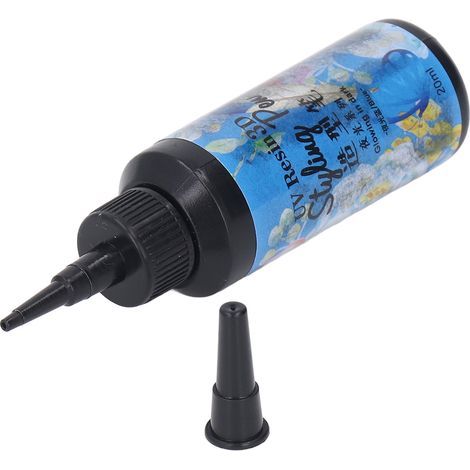 Leuchtendes UV-Harz, 20 ml, Stiftform, schnellhärtend, leuchtende Farben, vielseitig einsetzbares UV-Epoxidharz für DIY-Bastelarbeiten und Schmuck, leuchtend blau (1/5)