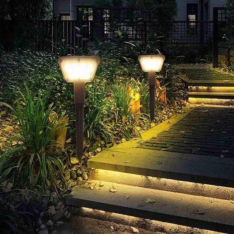Faretto 7 Led Luce Calda Picchetto Da Terra Pannello Solare Lampada A Muro Ip65 (1/4)
