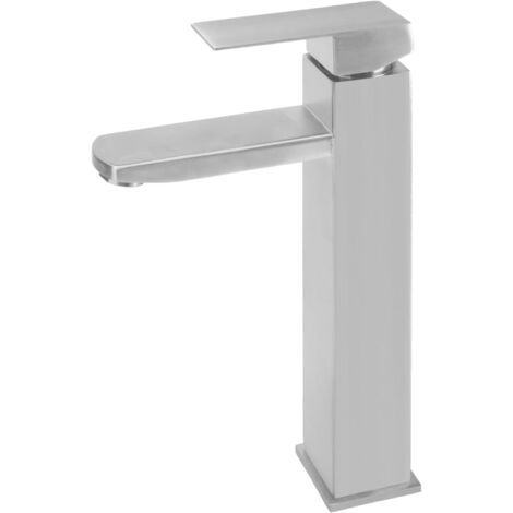 Robinet de salle de bain carré, facile à installer et à nettoyer, argenté (1/5)