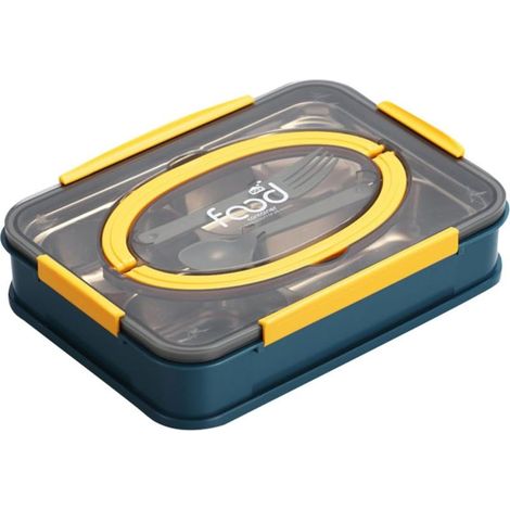 Boîte à lunch Bento en acier inoxydable 4 compartiments avec (1/5)