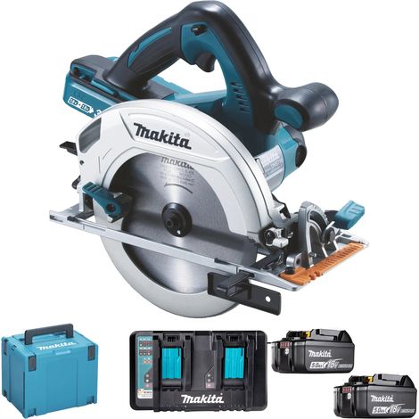 Makita - 18V Akku-Handkreissäge 190 mm, 2x Akku 5,0 Ah LXT, Ladegerät DHS710PT2J (1/3)