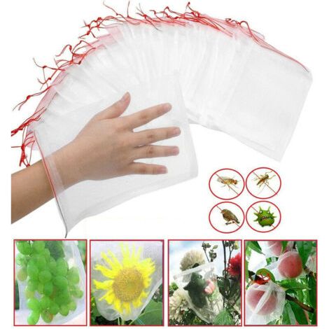 100 pcs Sac de Protection Fruits Résille Nylon Filets pour Jardin Sac de Protection de Raisin 30 x 20 cm pour La Protection des Végétaux Évitez Les Insectes Oiseaux Outils de Jardin (1/5)