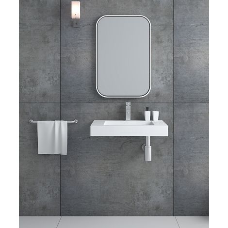Lavabo mural rectangular Blanco mate - Kwilu