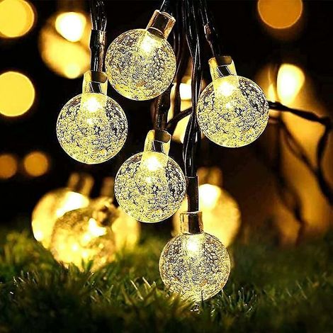 Led Solaire Jardin Boule Guirlande Lumineuse Boule De Cristal Lampe En Plein Air Festival Décor Fête Lumières Ampoule Zhouxuan 12 Mètres 100 Lumières BLOW (1/5)