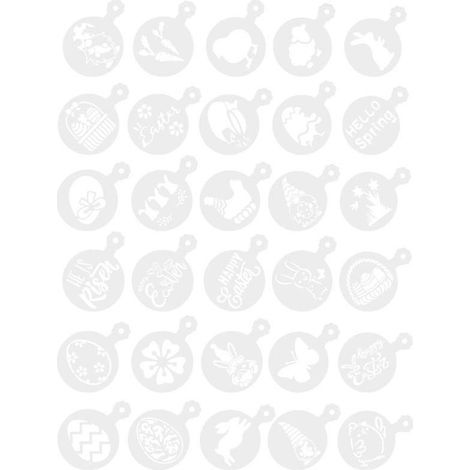 30 pochoirs à café sur le thème de Pâques (1/2)