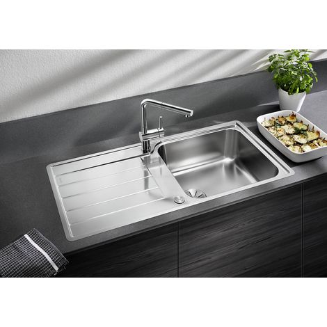 Blanco Classimo - Spüle 100x50 cm, mit Ablaufbedienung, InFino, Edelstahl gebürstet 525327