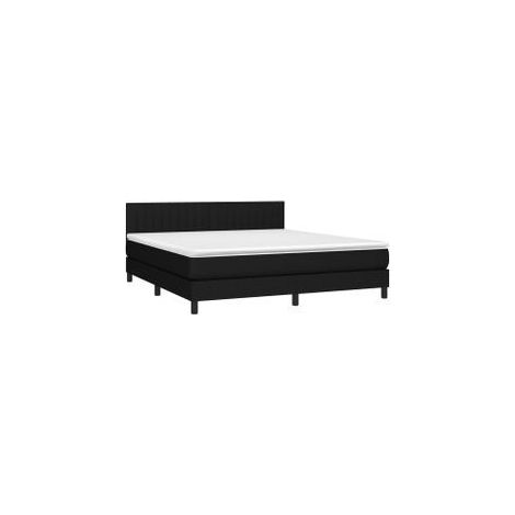 Sommier à lattes de lit avec matelas LED Noir 160x200 Tissu (1/5)