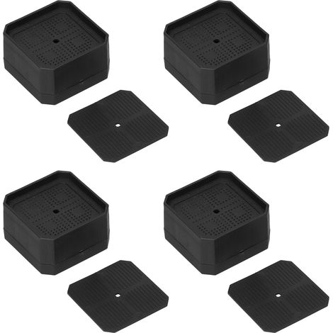 Set di 4 rialzi per letto, piedini quadrati in gomma per tavolo, cuscini per divano, blocchi per letto, gomma fonoassorbente, protezioni per pavimenti per bar.