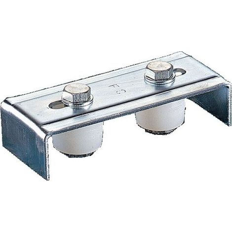 Guide Olive Double - Plaque Support Acier Galvanisé - Pour Portail Coulissant - Diamètre 34,5 mm - Lot de 2