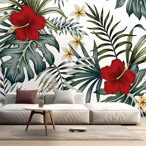 Papier peint panoramique - Feuilles tropicales - 130 cm x 87 cm (1/4)