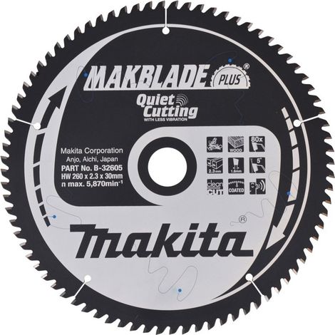 Makita - Sägeblatt Holz 260x30 mm, 80 Zähne B-32605 (1/2)