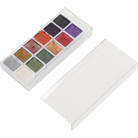 12Pcs Watercolor Paint Set Retro Metal Portable High Pigment Art Supplies for Student Adults artists (1/5)