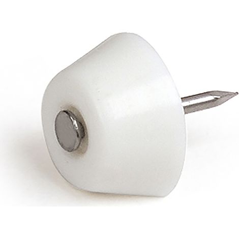 Pack 18 Soportes para Muebles con Clavo  Fabricado en Plástico  Acabado en Blanco 18 Unidades -