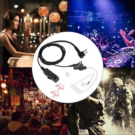Funk-Headset mit PTT-Taste für Walkie-Talkies, diskretem Ohrhörer und integrierter Belüftungsöffnung