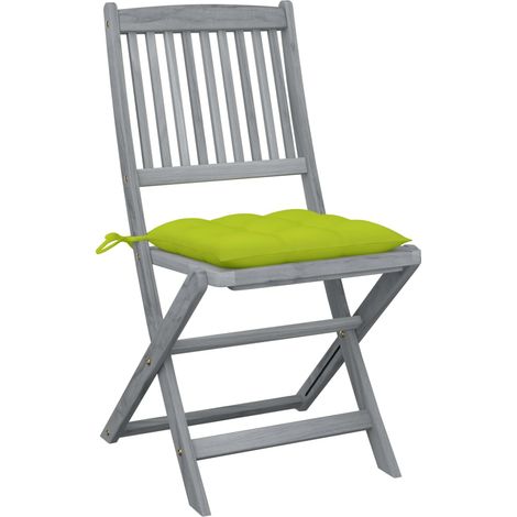 Maison Exclusive - Sedie da Giardino Pieghevoli 2 pz con Cuscini Massello Acacia (1/5)