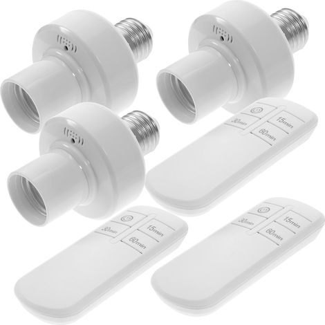 Douilles Télécommandées E27 Lot De 3 Minuterie, Adaptateur Ampoule Pour Éclairage Domestique Programmable Sans Fil (1/5)