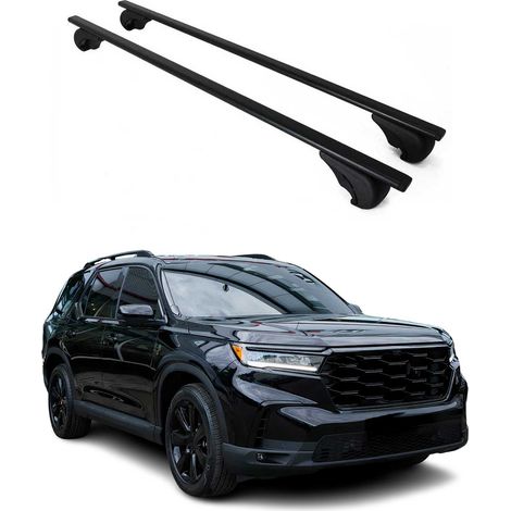 OMAC Barres de toit pour Honda Pilot IV 2023-2026 – TÜV / DIN 75302:2019 – Antivol inclus – Charge max 75 kg – 2 barres Noir (1/4)