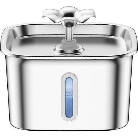 Fontaine à eau automatique en acier inoxydable pour chats, 2,2 l, avec filtres. (1/5)
