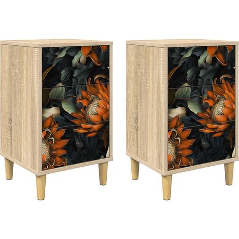 Maison Exclusive - Nachttisch LOCHEM 2 stk. Sonoma-Eiche 36 x 33 (1/5)