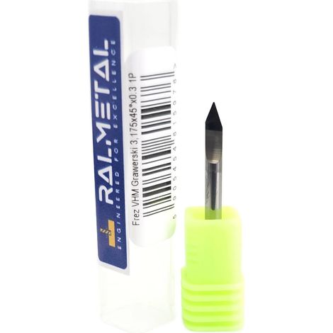 Fresa per incisione in metallo duro integrale 3,175 x 45° x 0,3 mm 1P (1/5)