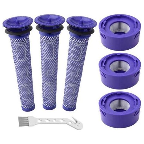 Rebirthcare Filtres de Rechange pour Aspirateur Dyson V7, V8 Animal Absolute Motorhead, 3 post-filtres HEPA et 3 pré-filtres, remplacez les pièces 965661-01 et 967478-01 (1/5)