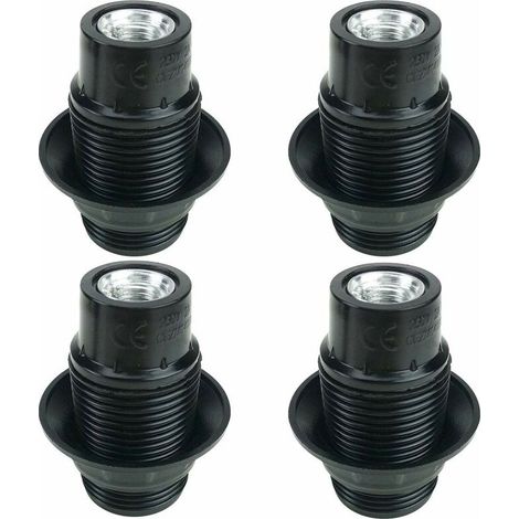 Noir Support D'ampoule E14, 4 Pièces Douille E14, Ampoule à Douille E14, Douille D'ampoule Solide, Adaptateur Noir Socket (1/4)