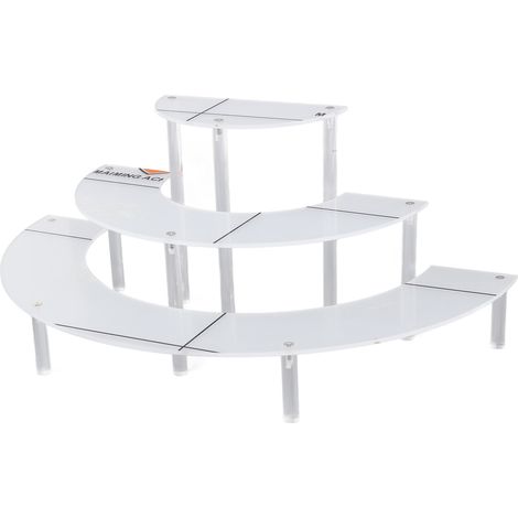 Présentoir en acrylique transparent à 3 niveaux pour produits alimentaires et desserts, avec étagère amovible, idéal pour la maison, le restaurant, le bureau ou le magasin. (1/5)