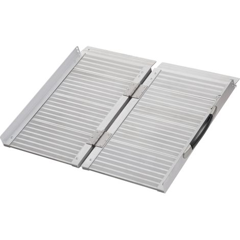 Rampe Aluminium Pliable 61 cm 270 kg avec Bords de Sécurité Argent