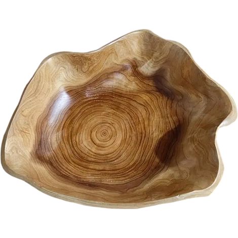 1 Assiette à fruits en bois massif, sculpture de racines, forme irrégulière, style luxe léger, pour salle à manger (1/5)