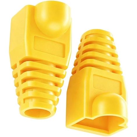 Lot de 100 cache-câbles Ethernet en PVC à code couleur 25 x 13,5 x 10 mm avec ouverture de 6 mm pour organisation des fils LAN (jaune) (1/5)