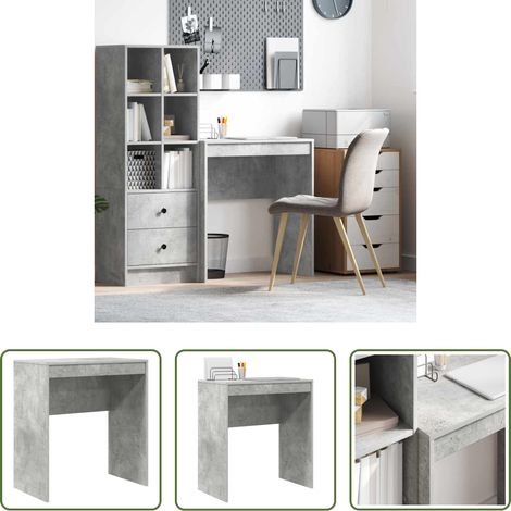 Bureau compact - Bureau Gris béton 70 x 40 x 76 cm (1/5)