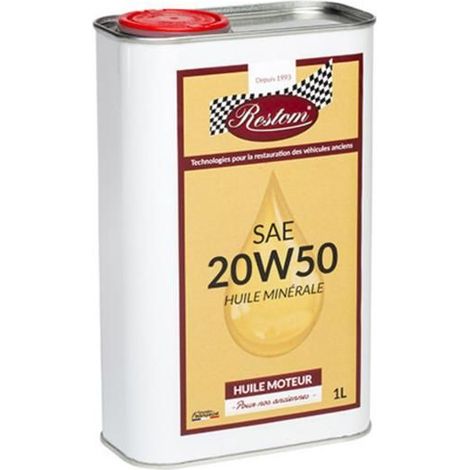 Restom - Huile moteur pour véhicules anciens - Multigrade 20W50 - 1L (1/2)