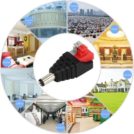 10 pièces Connecteur mâle BNC Câble coaxial Borne de caméra de surveillance CCTV Adaptateur RCA Fiche AV, (1/3)