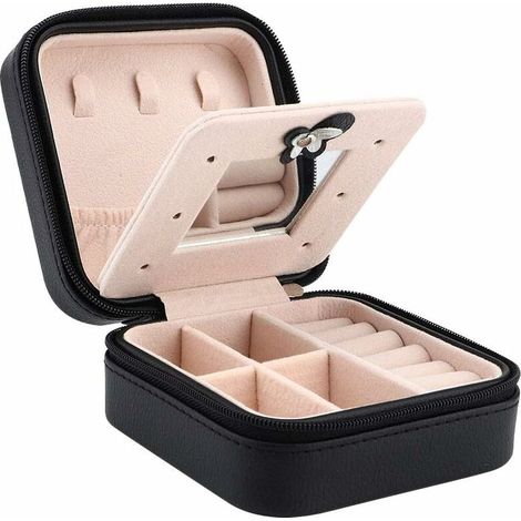 Jewelry box, portable travel box, large capacity double-layer design (1/5)