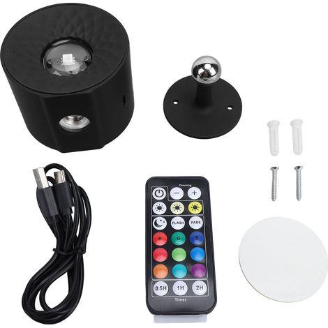 Applique murale LED sans fil RGB rechargeable télécommandée 9 couleurs lumière d'ambiance réglable fixation magnétique (1/5)