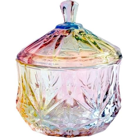 Bocal En Verre Gaufré Avec Couvercle - 170 Ml - Pour Bonbons Aliments Et Décoration Intérieure - Lot De 1 (1/5)