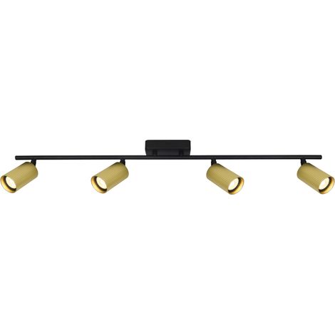 Plafoniera Italux TRIS su barra ottone/nero 4 spot GU10