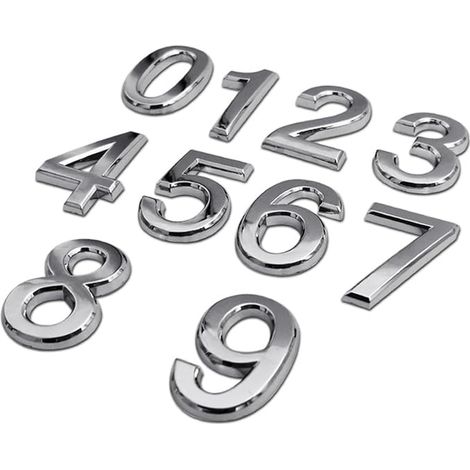 3D House Number, House Number, Self-Adhesive Mailbox Number, Hotel Room Numbers, Number Plates 0-9 (1/5)