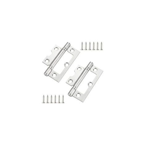 Stück geräuschlose Scharniere, 75 mm (3 Zoll) Edelstahl-Türscharniere mit Schrauben, für Schranktüren, Möbel, Kleiderschränke, Silber (1/5)