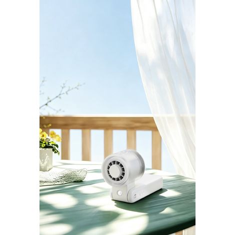 Dieser leistungsstarke, tragbare Ventilator bietet sowohl Kühl- als auch Sprühfunktionen und ist ideal für Outdoor-Aktivitäten. (Weiß) (1/4)