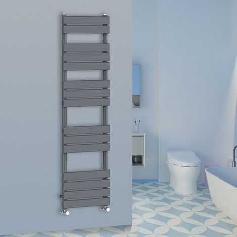WarmeHaus Flat Panel Bathroom Heated Towel Rail Radiator Ladder Anthracite 1600x450mm (1/5)