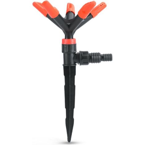 Aspersor automático giratorio de 360° para jardín, ABS, 26,5 x 14 cm, con inserto para el suelo. (1/5)