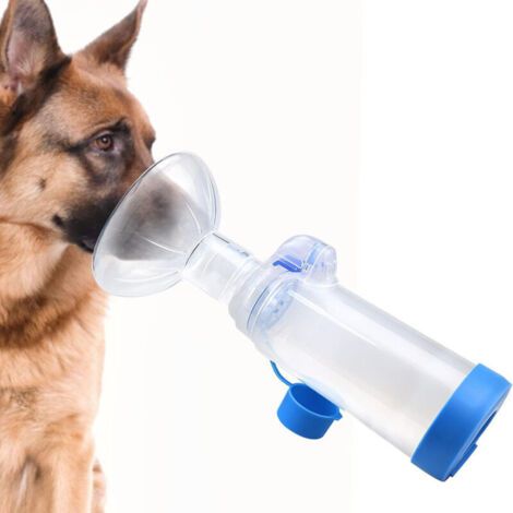 Inhalateur portatif pour animaux de compagnie avec chambre aérosol pour chats ou chiens, avec indicateur de respiration et masque exclusifs